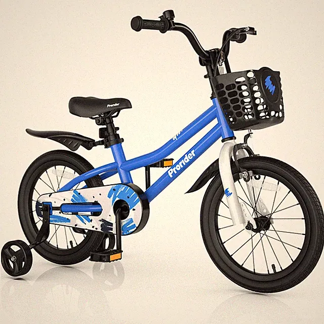 16" Kid’s Bike w/Removable Training Wheels & Basket for 4-7 Years Old Blue