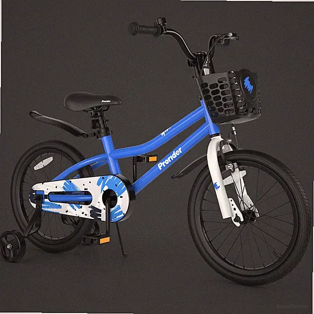 18 Inch Kid’s Bike w/Removable Training Wheels & Basket for 4-8 Years Old Blue