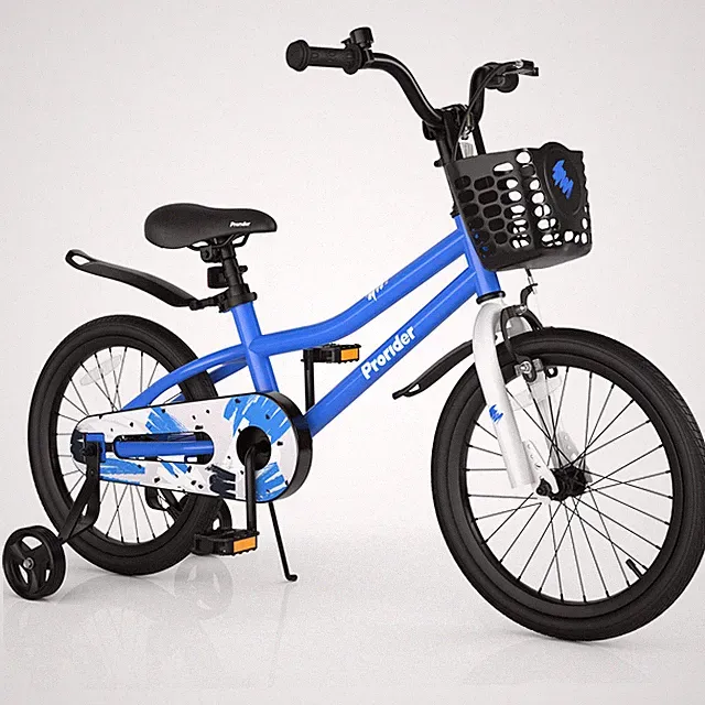 18" Kid’s Bike w/Removable Training Wheels & Basket for 4-8 Years Old Blue