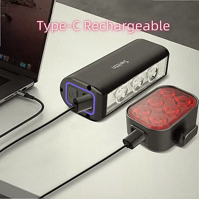 2026 New 1500 Lumens Bike Lights Night Riding Runtime 10 Hours USB-C Bicycle Men