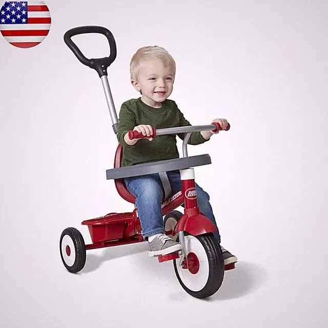 3 In 1 Tricycle Child 3 Cycling Modes Adjustable Seats Sturdy Steel Frame Red