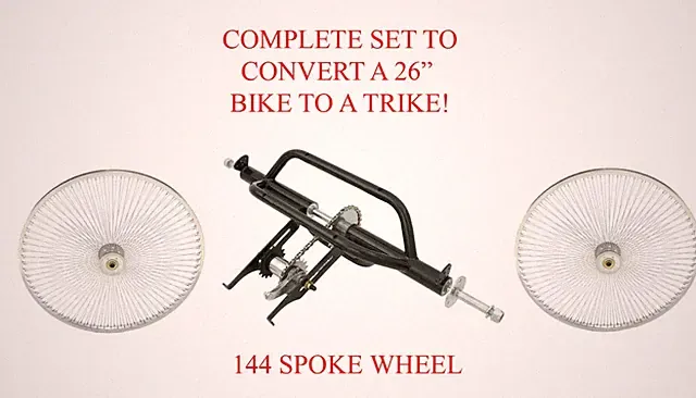 NEW!! 26" CP/BLK COMPLETE SET TO CONVERT A 26" BIKE TO A TRIKE! ALMOST GONE!!!