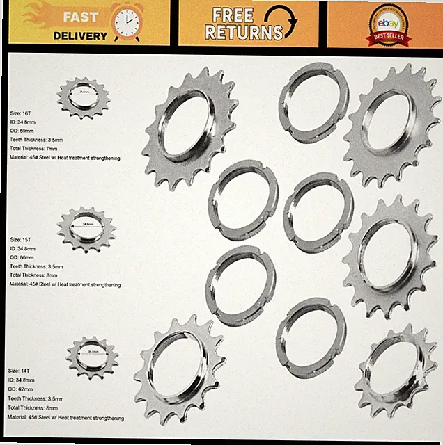 Single Speed Bicycle Freewheels 13T 14T 15T 16T 17T Sprocket Cog Set w/Lock Ring