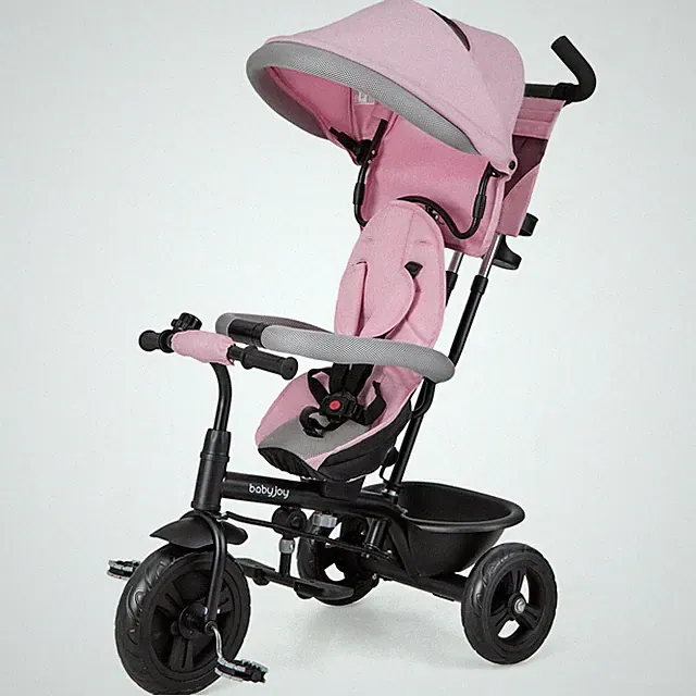 Tricycle, 4 in 1 Bike w/Removable Canopy, Adjustable Push Handle, Reversible...