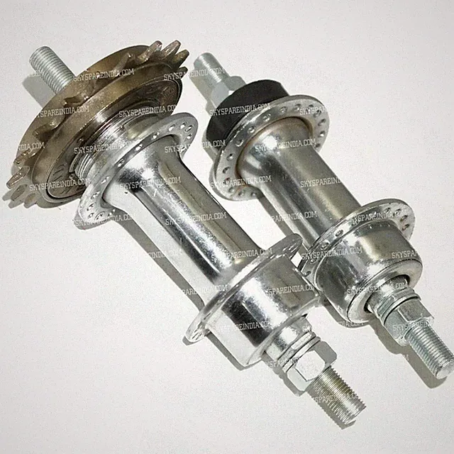 Vintage Bicycle Bike Front & Rear Wheel Hub With Free Wheel & Axle